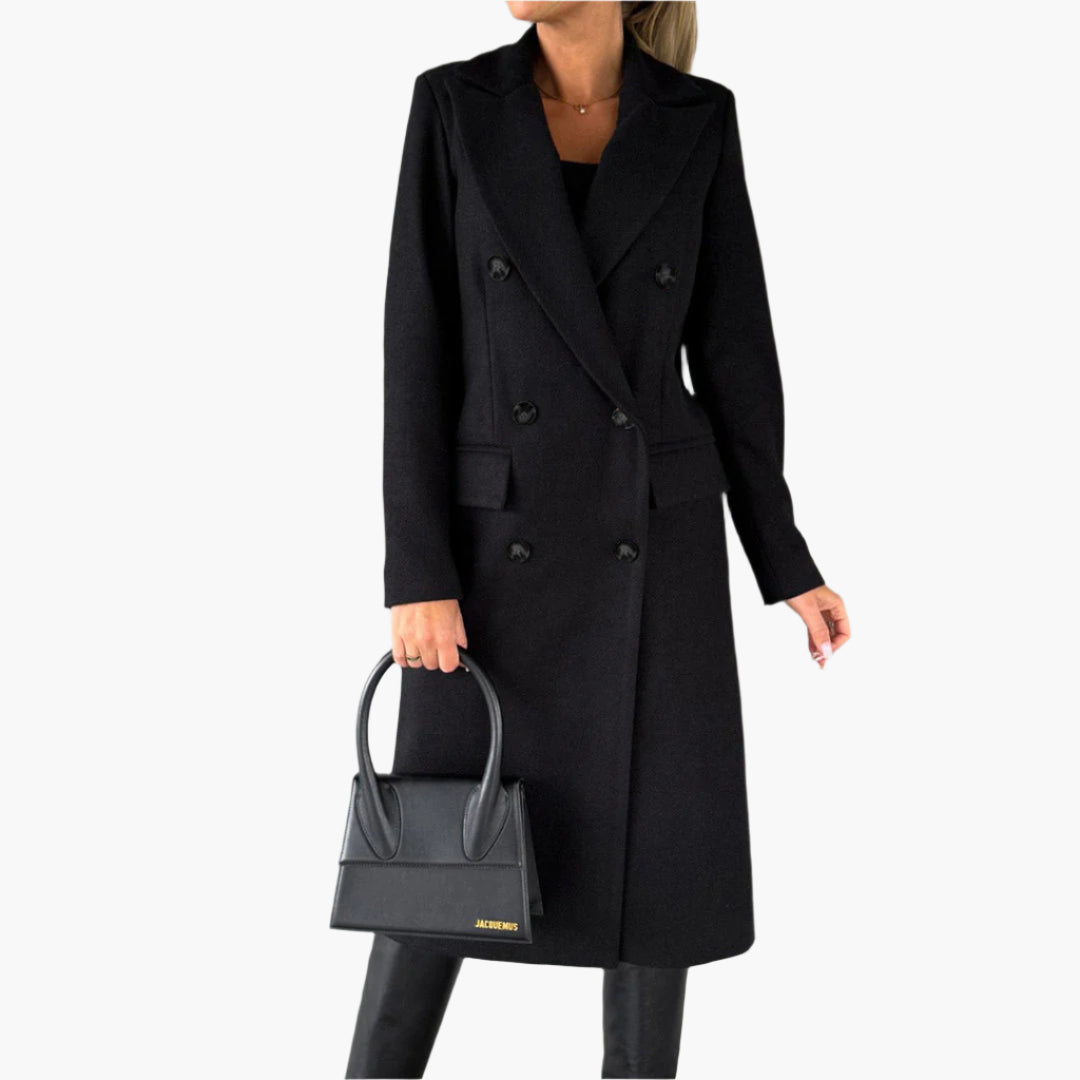 Damen Wintermantel – Eleganter Business- und Alltagsmantel, Doppelreihig, Modernes Design