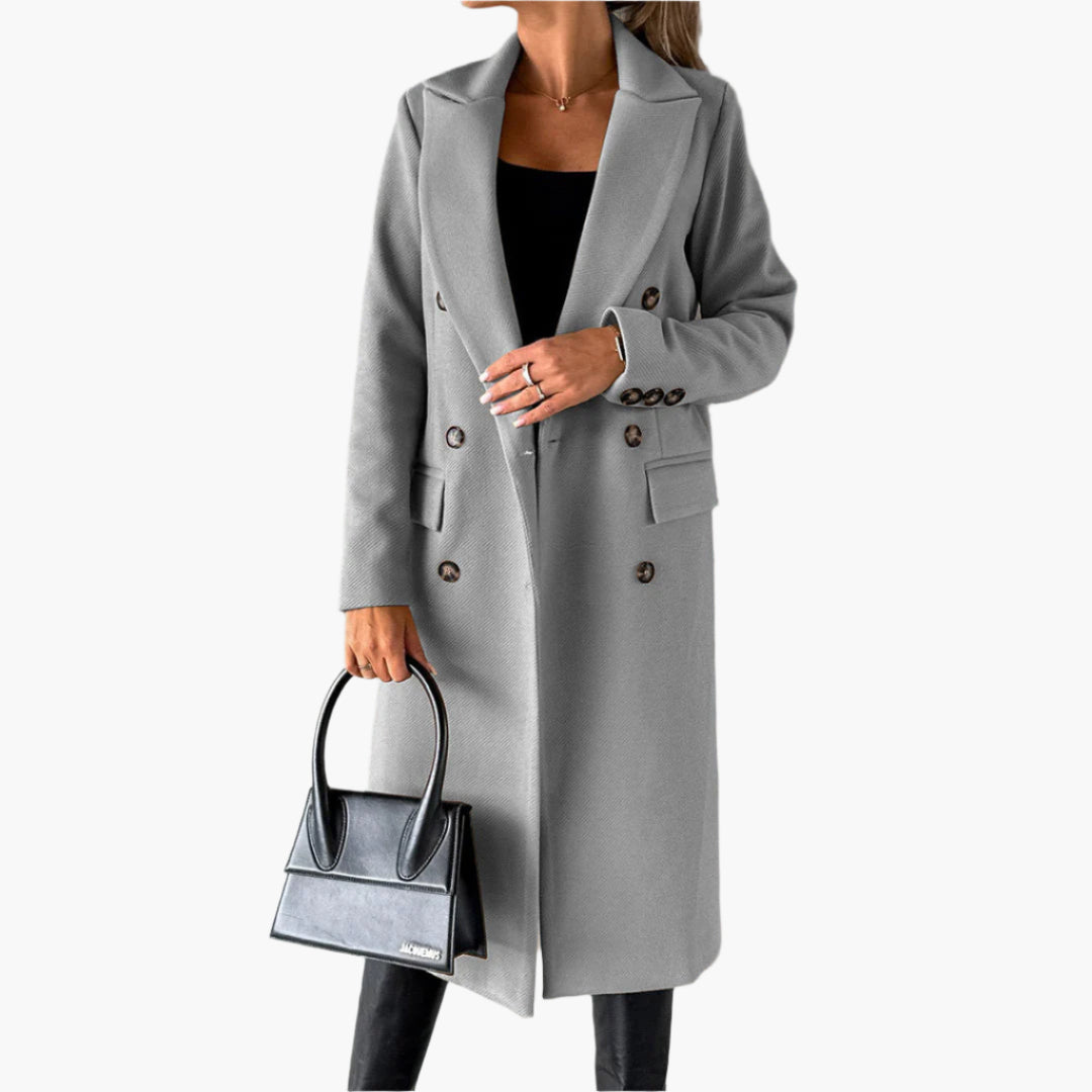 Damen Wintermantel – Eleganter Business- und Alltagsmantel, Doppelreihig, Modernes Design