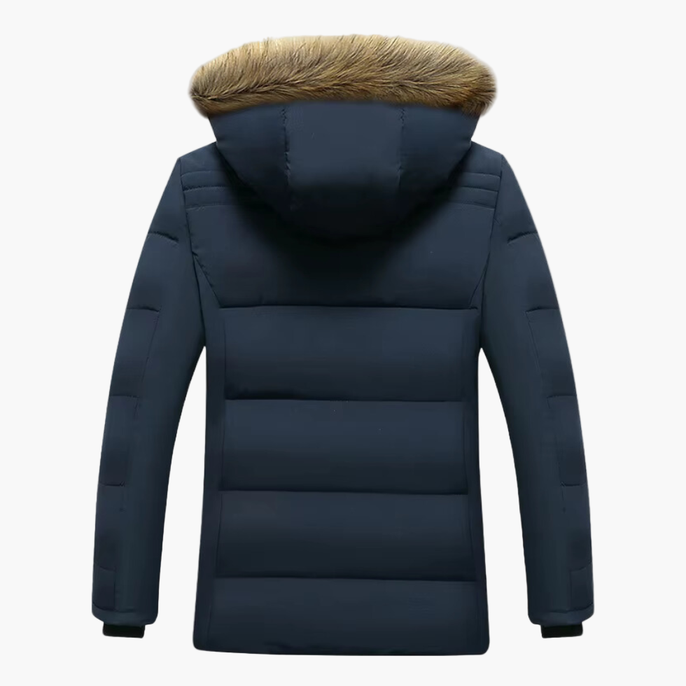 Herren Winter Parka mit Kapuze und Kunstfell – Gepolsterte Outdoorjacke für Alltag & Freizeit