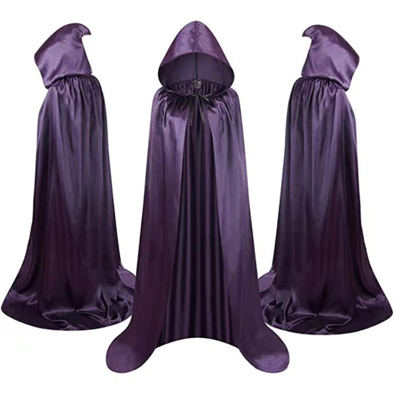 Halloween Umhang für Erwachsene – Vampir Cape mit Kapuze, Wendeumhang für gruselige Kostüme & Partys