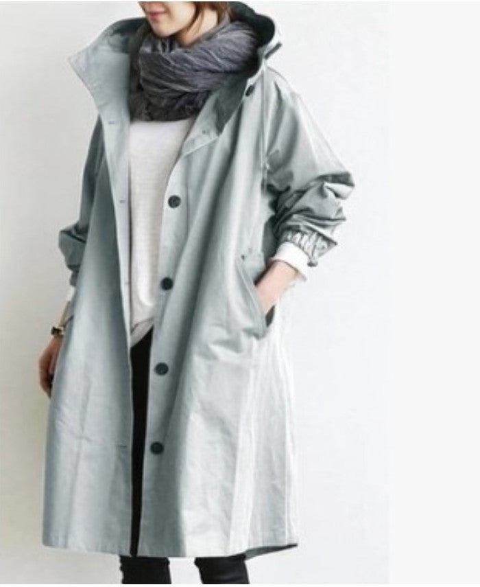 Damen Übergangsjacke mit Kapuze – Lässiger Mantel für Alltag und Freizeit