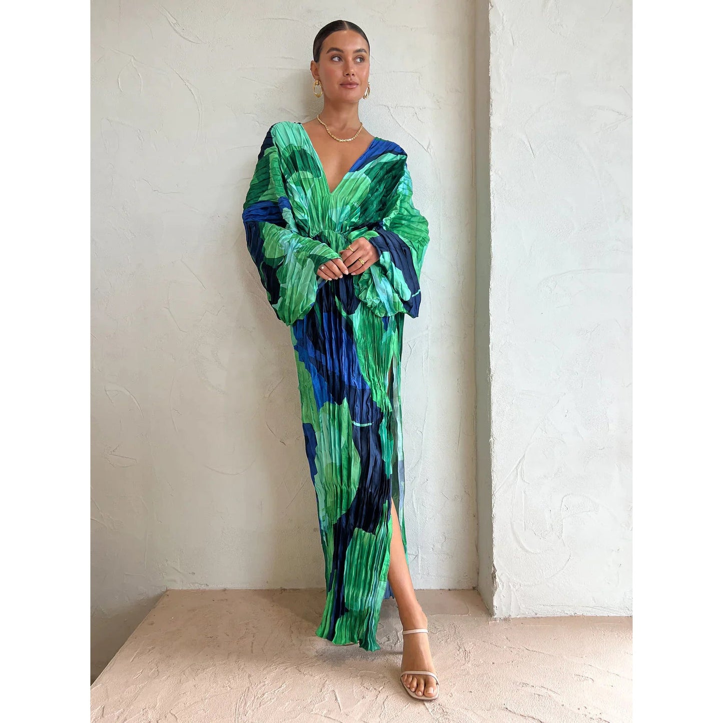 Nicola – Faltendes lässiges Urlaubs Kleid für Damen