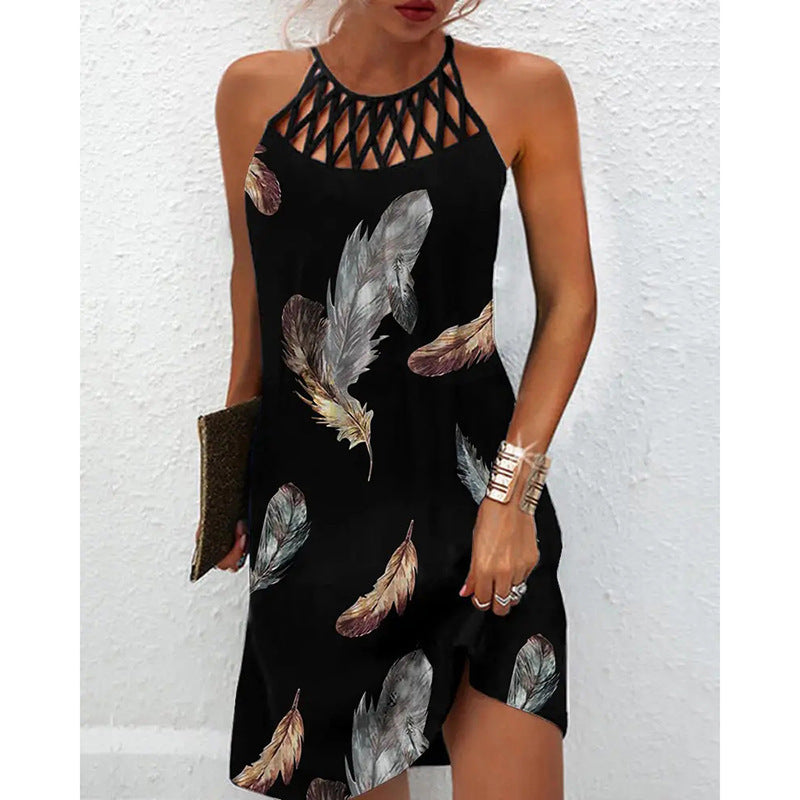 Sara – Lässiges Printkleid mit Neckholder für Damen im Sommer