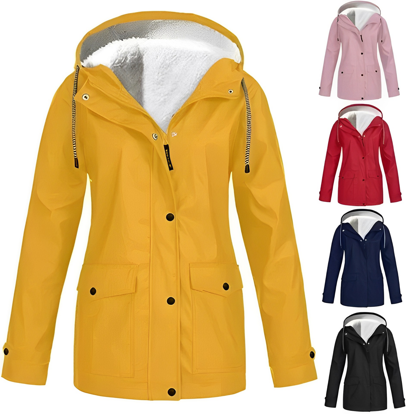Damen Fleece Gefütterte Regenjacke für Winter Outdoor & Alltag – CozyShield Stilvoll & Warm