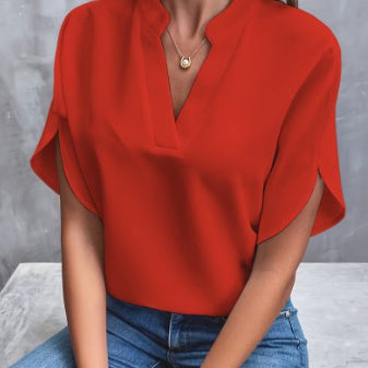 Pamela – Elegante Chiffonbluse mit V-Ausschnitt für Damen