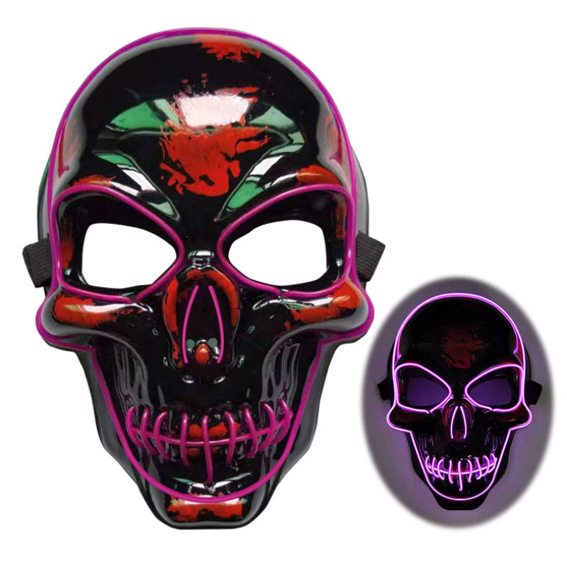 Halloween LED Leuchtende Totenkopfmaske für Erwachsene – Gruselige Party- & Kostüm-Maske