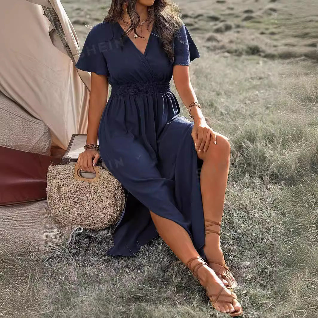 Alice – Langarmkleid mit Schlitz und Glockenärmeln