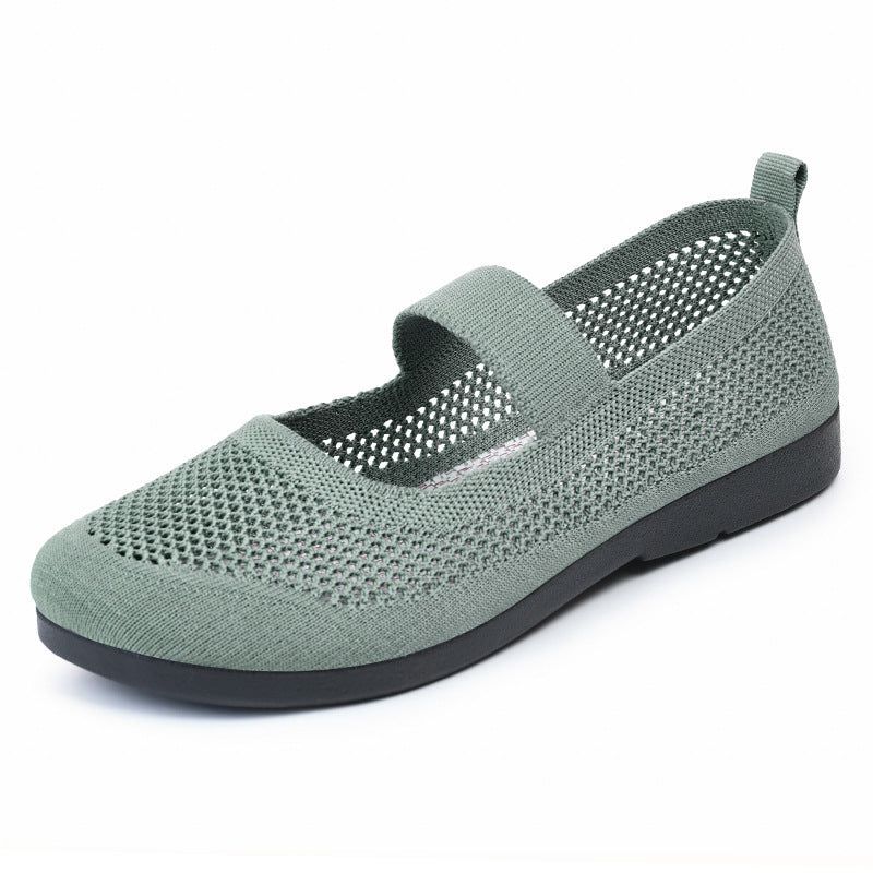 Brenda – Atmungsaktive fliegende Woven Damenschuhe mit weichem Boden