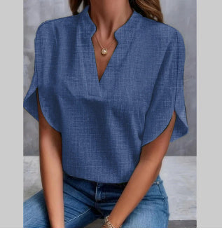 Pamela – Elegante Chiffonbluse mit V-Ausschnitt für Damen