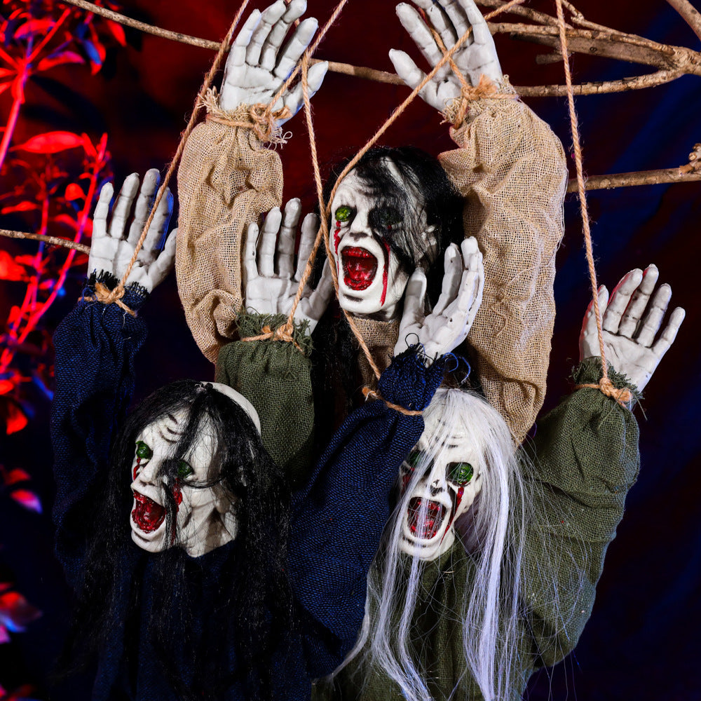 Halloween Hängende Geister Deko – Gruselige Ornament Figuren für Halloweenpartys & Spukhäuser