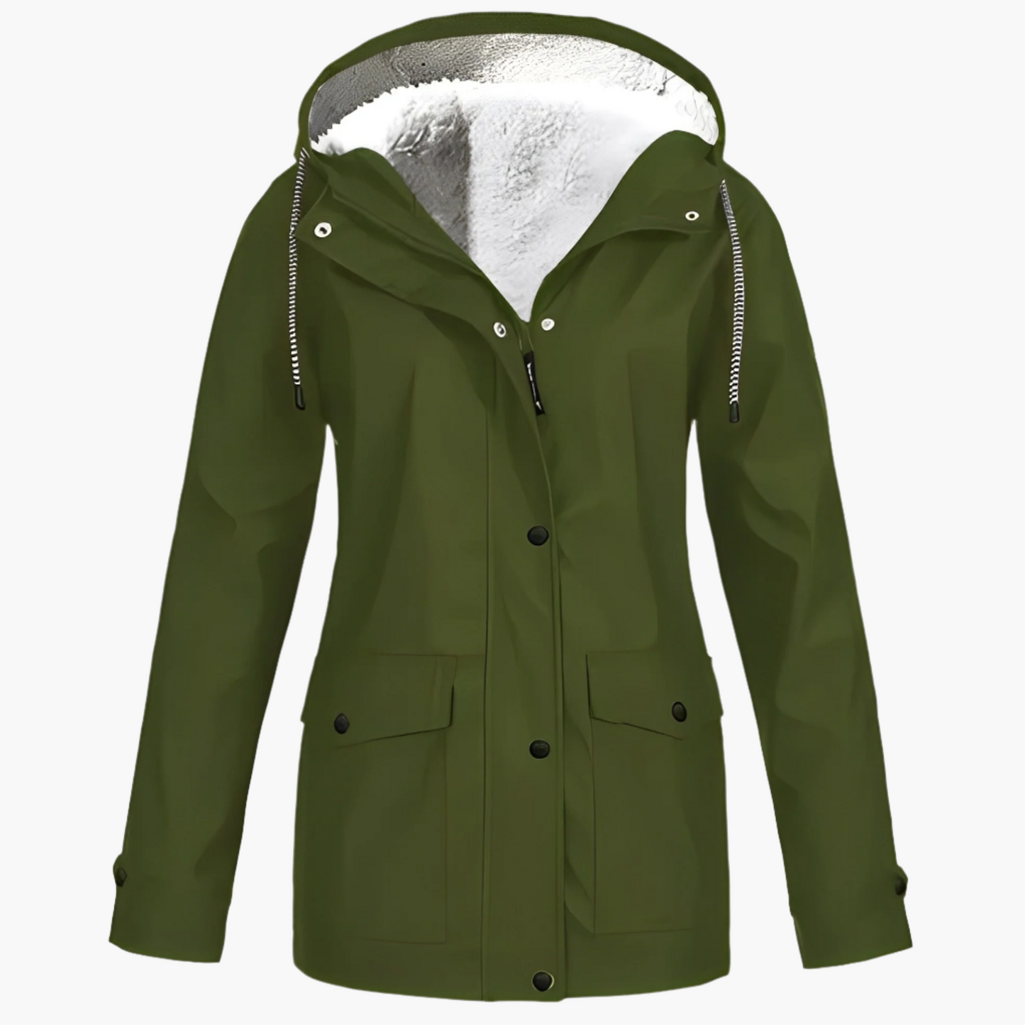 Damen Fleece Gefütterte Regenjacke für Winter Outdoor & Alltag – CozyShield Stilvoll & Warm