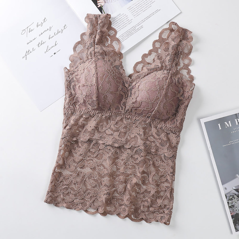Carol – Damen Tube Top mit Spitze und Brustpolster