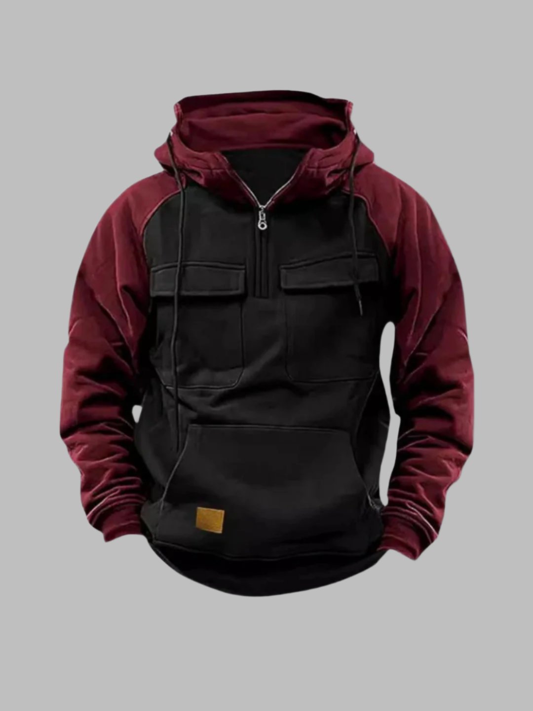 Herren Urban Outdoor Hoodie mit Brusttaschen und Viertelreißverschluss – Streetstyle & Freizeit