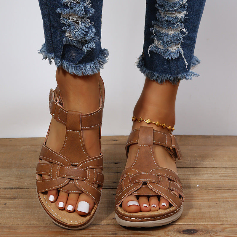 Zoe – Vintage Wedgesandalen in Übergrößen