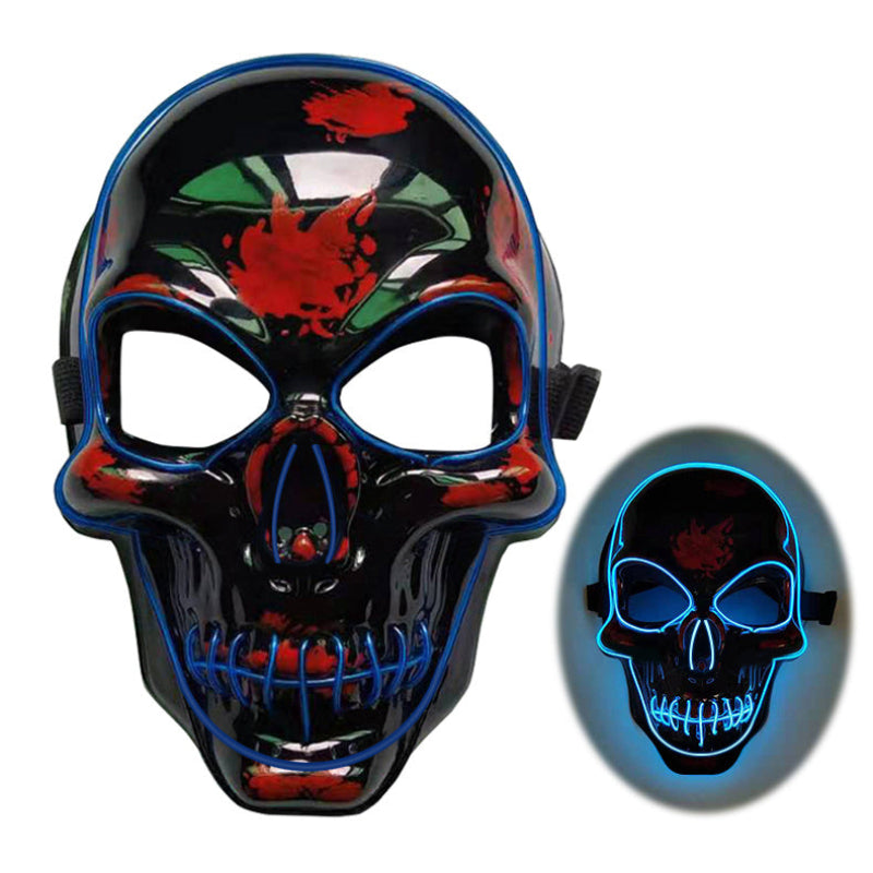 Halloween LED Leuchtende Totenkopfmaske für Erwachsene – Gruselige Party- & Kostüm-Maske