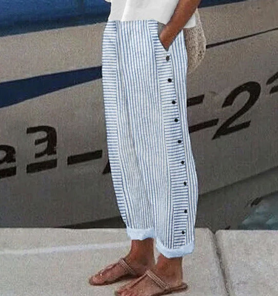Francesca – Gestreifte Freizeithose für Damen