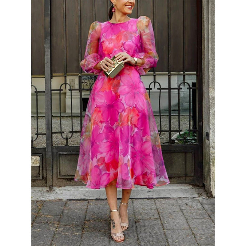 Joy – Sommerliches Damenkleid mit Blumenmuster aus Mesh