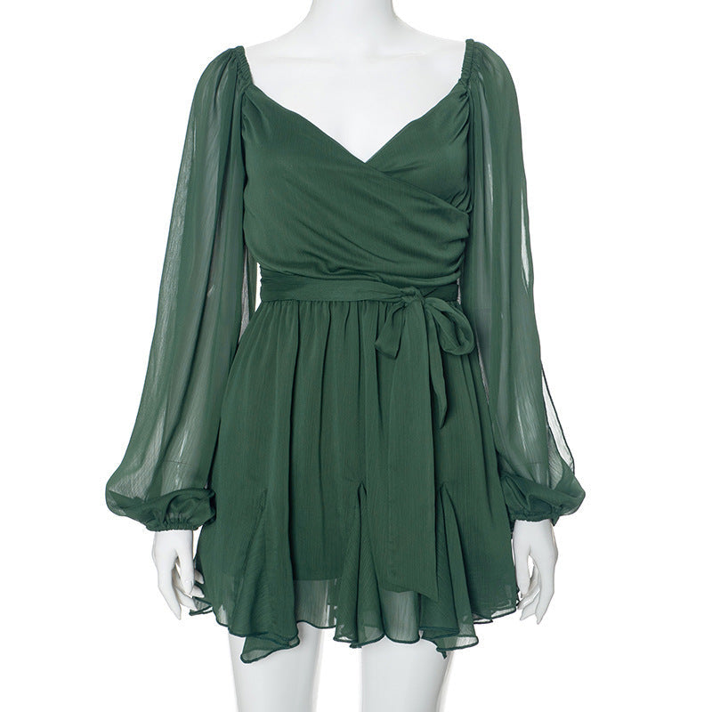 Sophia – Slim Fit Kurzkleid in Uni-Farbe