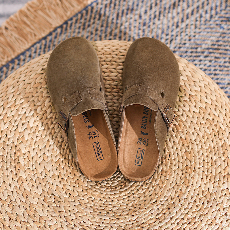 Lydia – Französische Retro Halbschuhe mit geschlossenem Zehenbereich aus veganem Leder