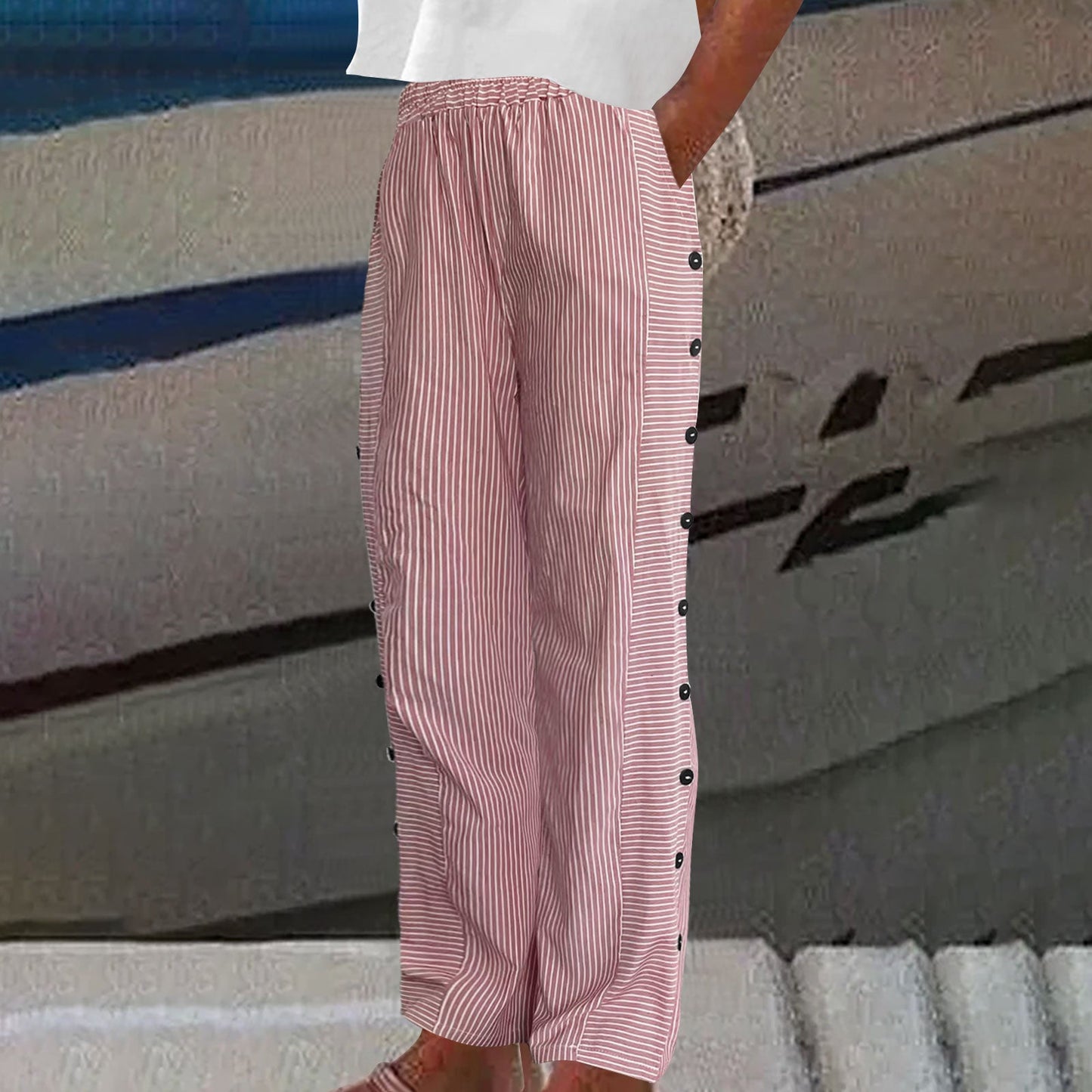 Francesca – Gestreifte Freizeithose für Damen