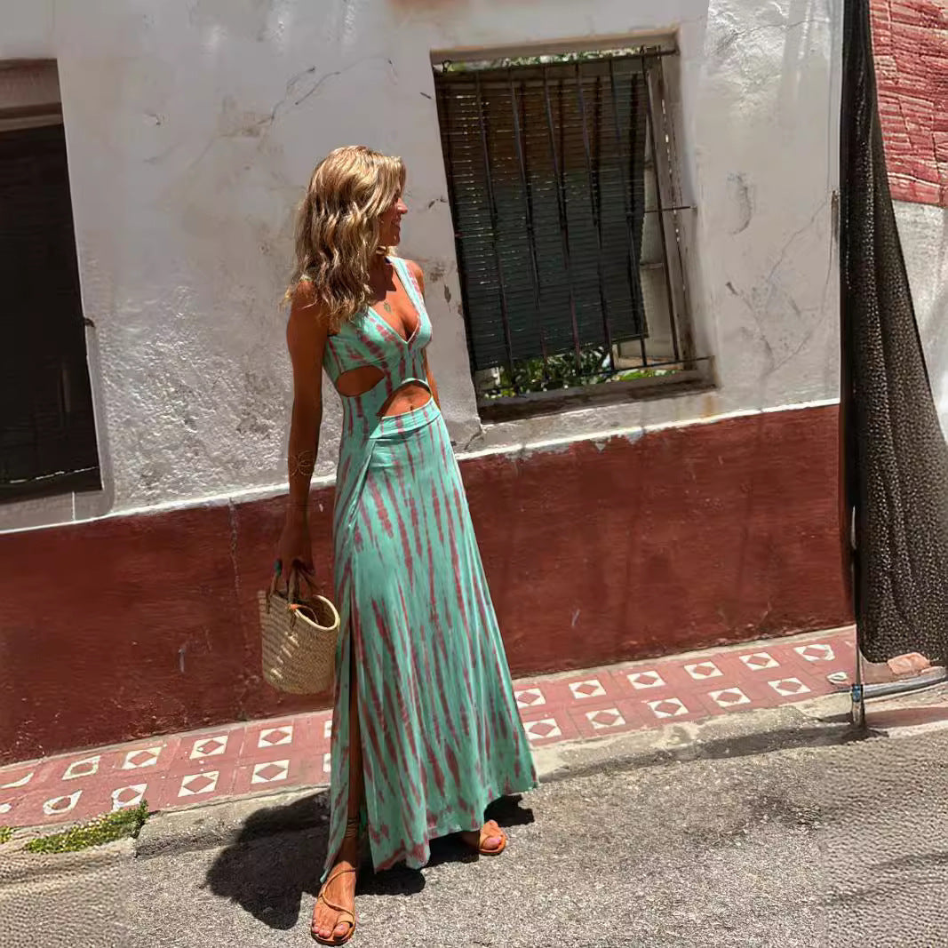 Margaret – Langes Rückenfreies Kleid mit Neckholder