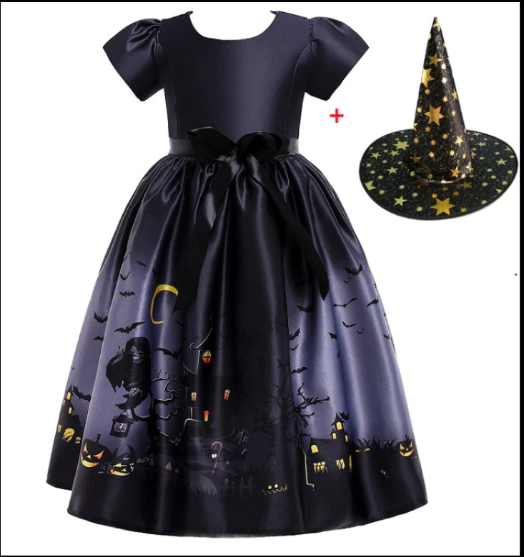 Sophie – Halloween Prinzessinkleid mit Halloween-Print