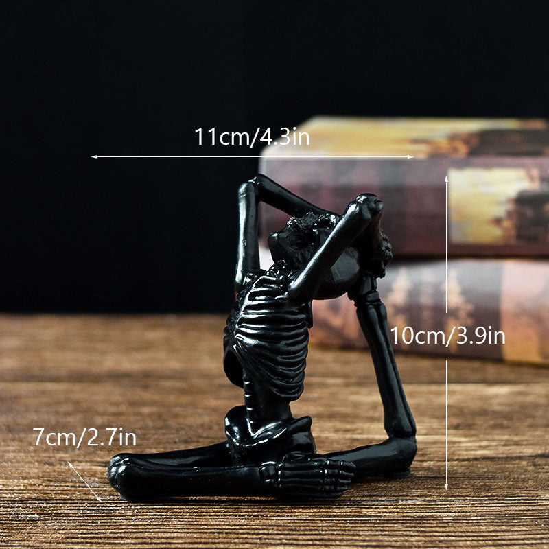Halloween Deko Skelett Yoga Figuren – Lustige Gruseldeko für Partys & Zuhause