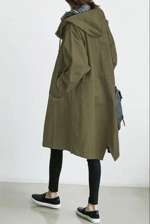 Damen Übergangsjacke mit Kapuze – Lässiger Mantel für Alltag und Freizeit