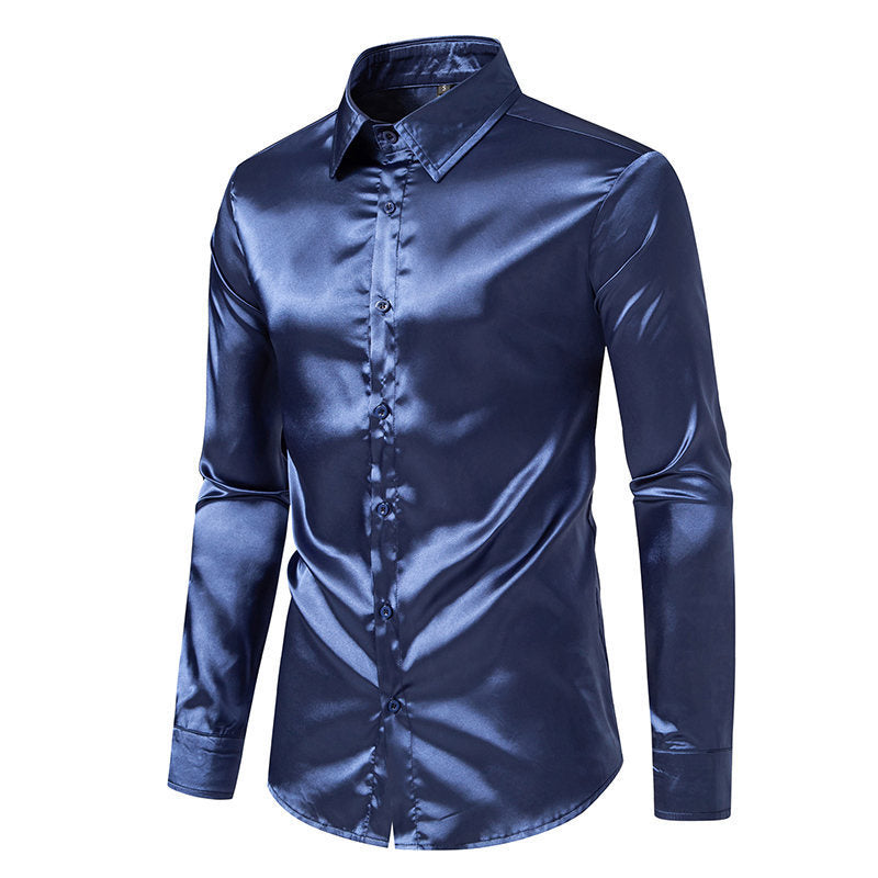 Matthew – Satin Hemd in Soliden Farben