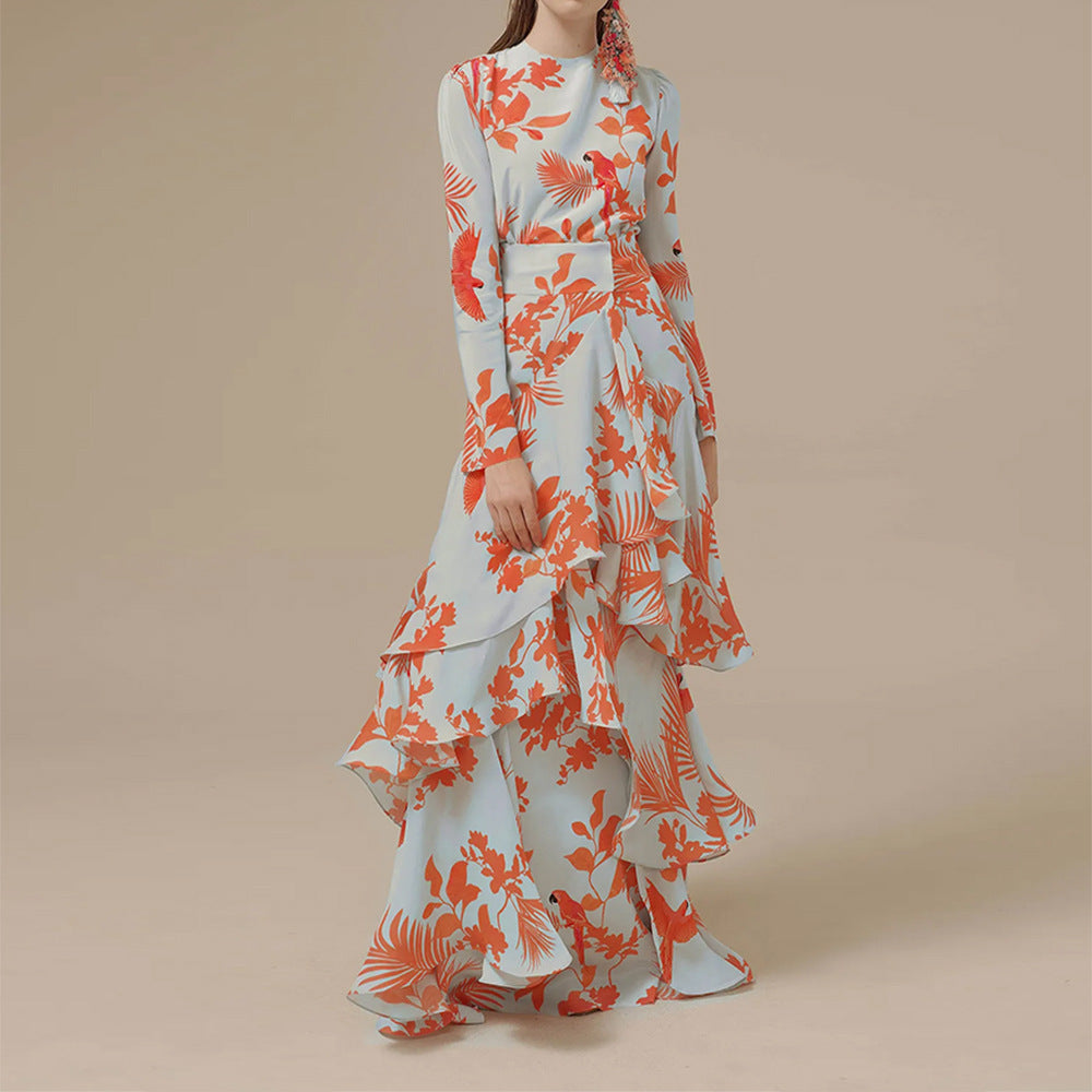 Brenda – Modisches Bedrucktes Rüschensommerkleid