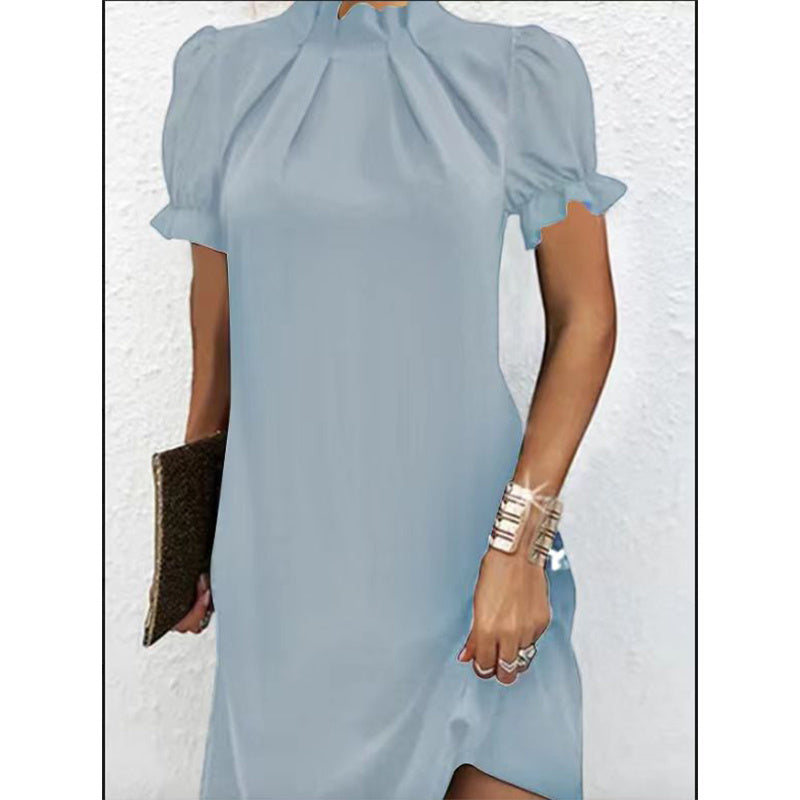 Adele – Enges Sommer-Turtleneck-Kleid in einfarbigem Strick