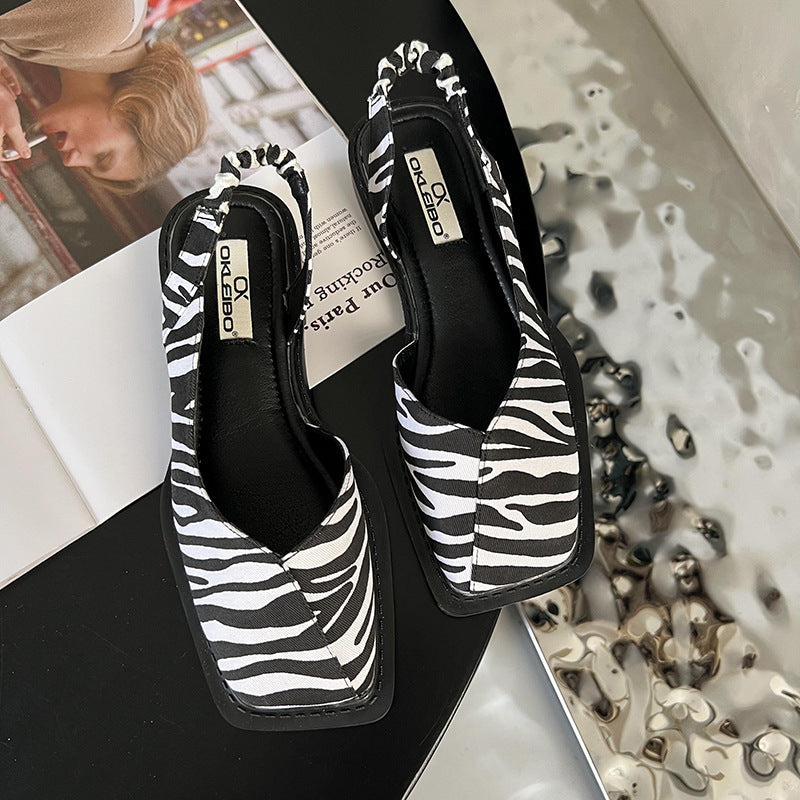 Karen – Modische Schuhe mit Quadratischem Absatz und Freier Ferse