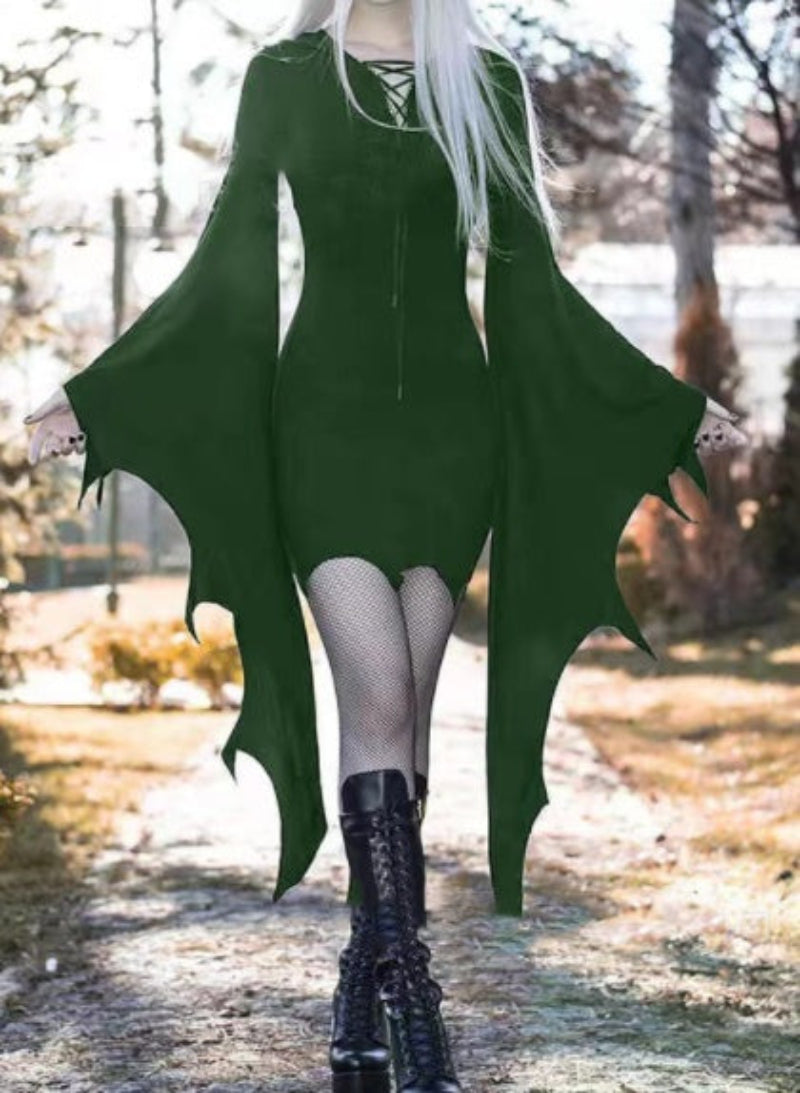 Damen Halloween Kostüm Kleid – Gothic Hexe Vampir Stil für Party & Cosplay