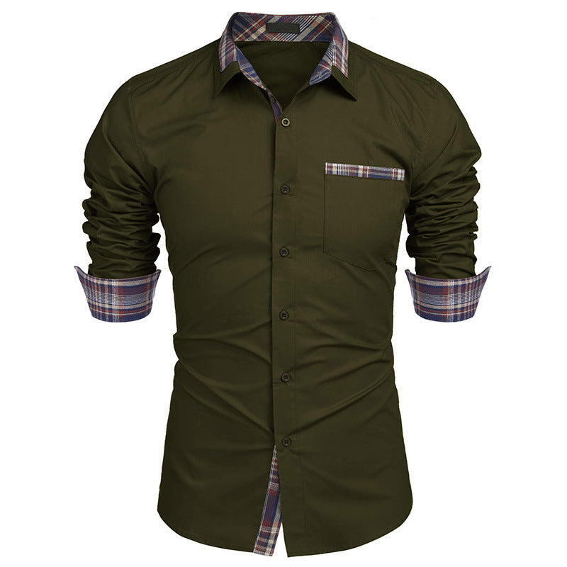 Herren Slim Fit Freizeithemd mit Karodetails – Stilvolles Langarm Business & Casual Hemd