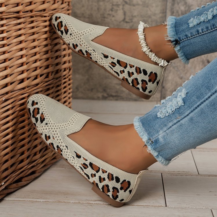 Damen Strick-Slipper Bequeme Modische Freizeitschuhe für Alltag und Reisen