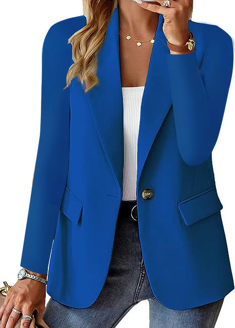 Sharon – Polyester Herbst Langärmlige Cardigan mit einfarbiger kleiner Jacke für Frauen