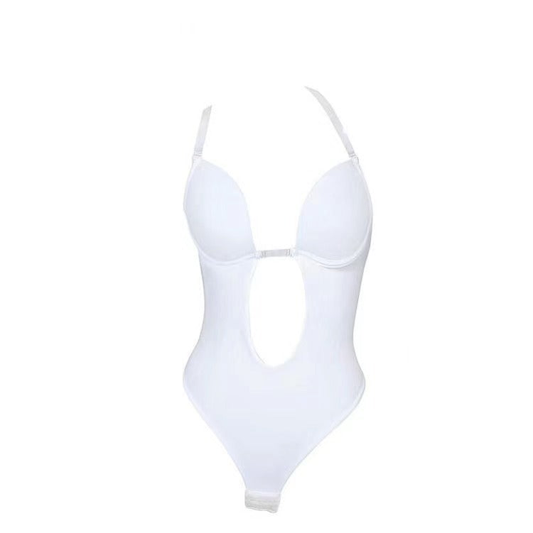 Amy – Enges Einteiler mit tiefem V-Ausschnitt und engem Bauch