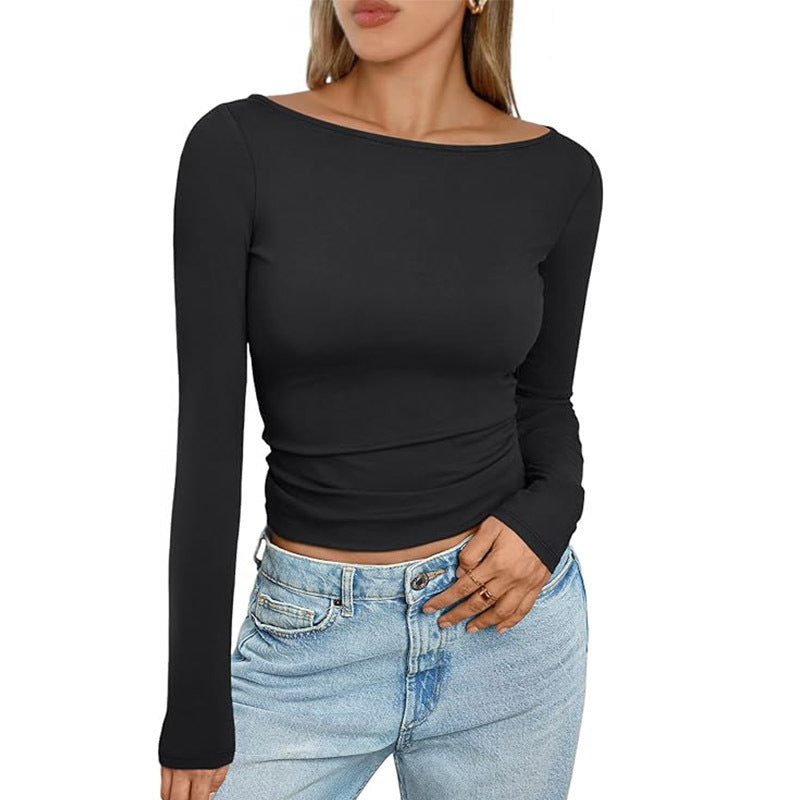 Lisa – Slim Fit Langarm-T-Shirt mit Rundhalsausschnitt