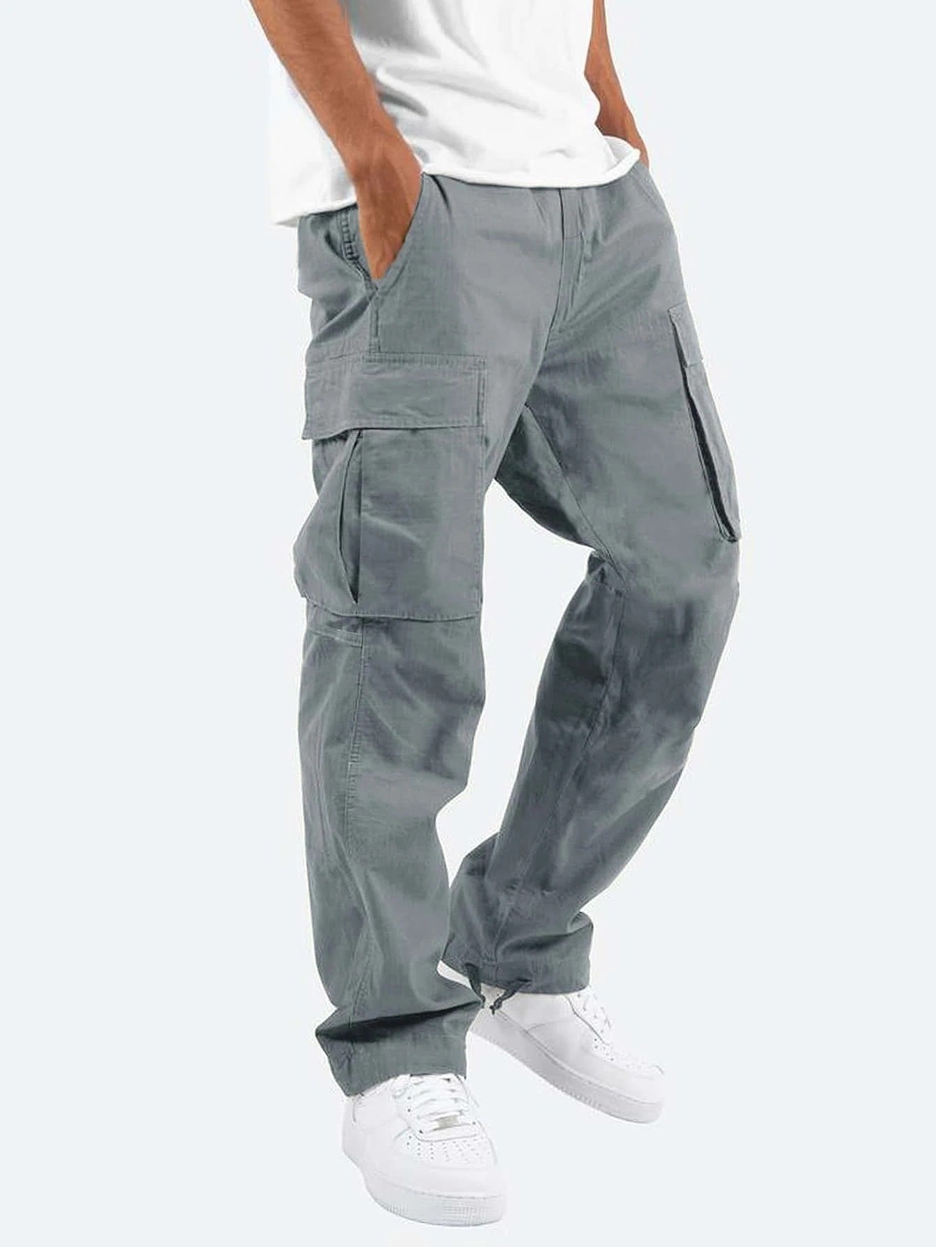 Herren Cargo-Hose im Streetwear-Stil – Bequeme Freizeithose mit geradem Schnitt und großen Taschen