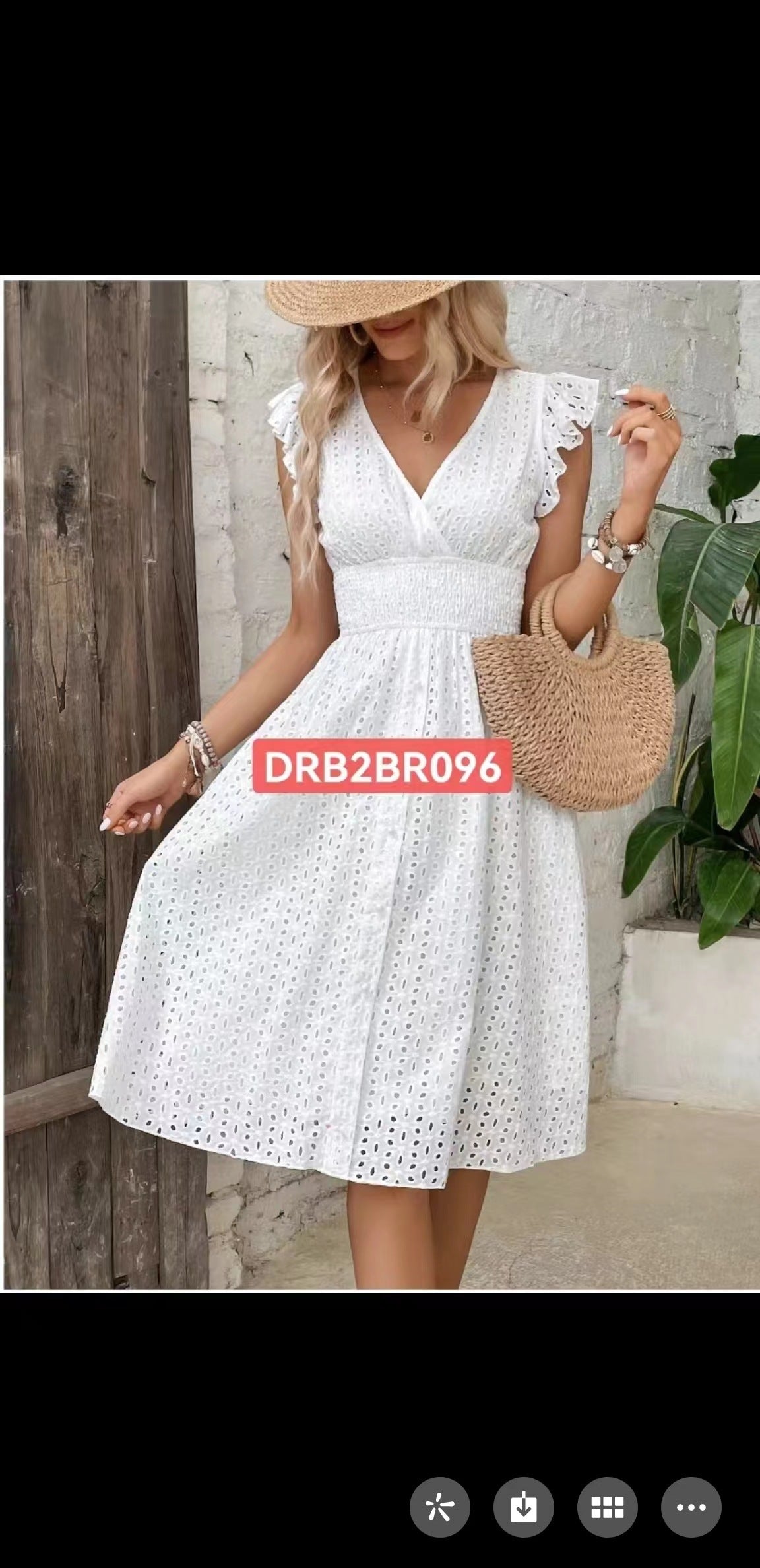 Amanda – Enges, einfarbiges V-Ausschnitt-Kleid