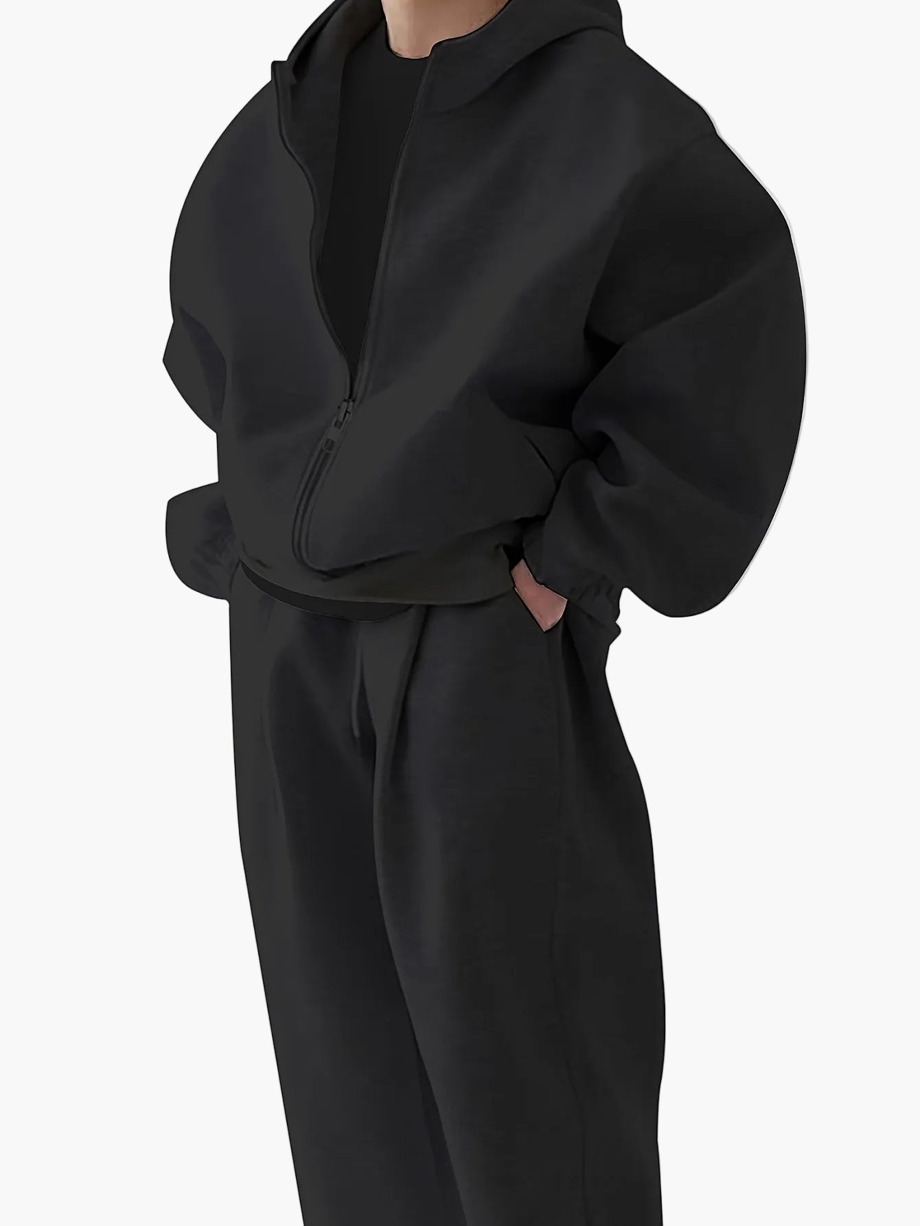 Herren Oversize Trainingsanzug mit Kapuze – Sportlicher Freizeit Zweiteiler