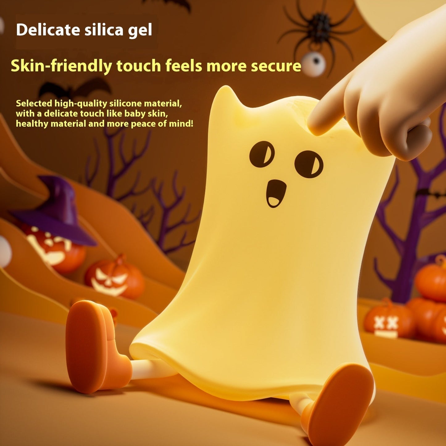 Halloween Geist Nachtlicht – Kinderzimmer Dekoration, Cartoon LED Lampe für Halloween Stimmung