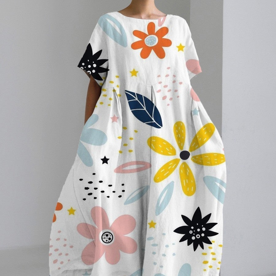 Tamara – 3D Gedrucktes Baumwollähnliches Freizeitkleid