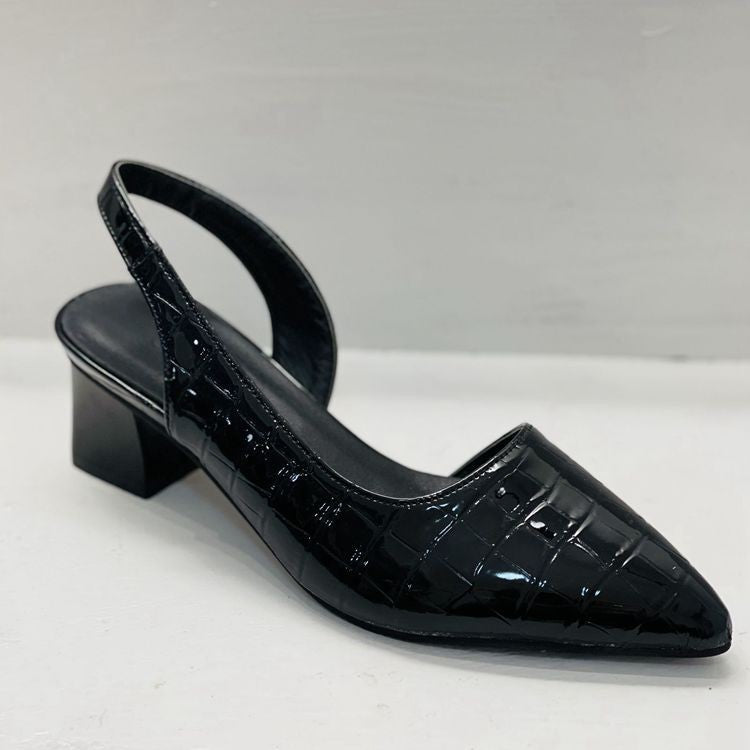 Deborah – Retro Plus Size Spitzenschuh mit mittelhohem Absatz und geschlossenem Zehenbereich