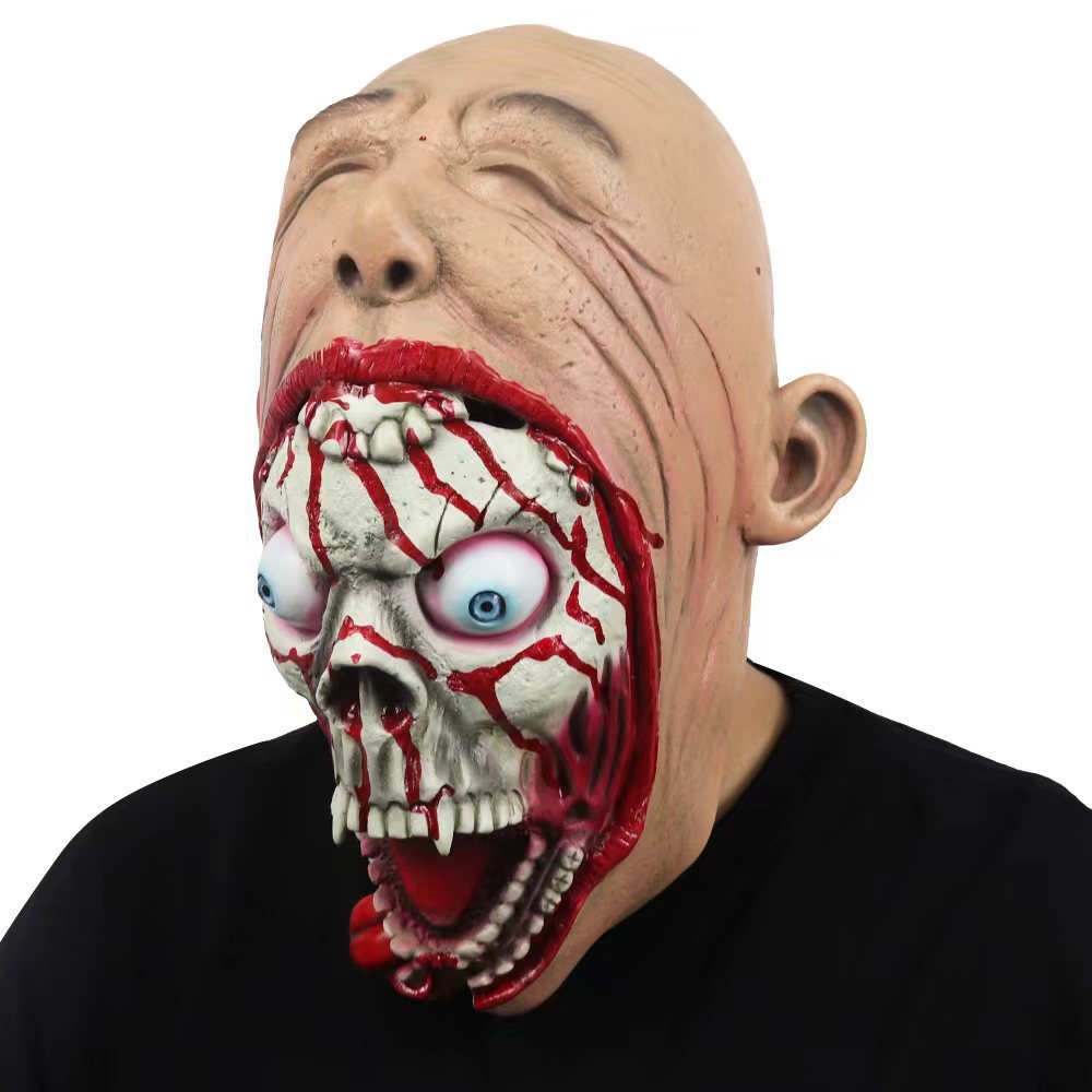Halloween Latex-Maske Horror Big Mouth für Erwachsene – Gruselige Verkleidung & Party Kostüm
