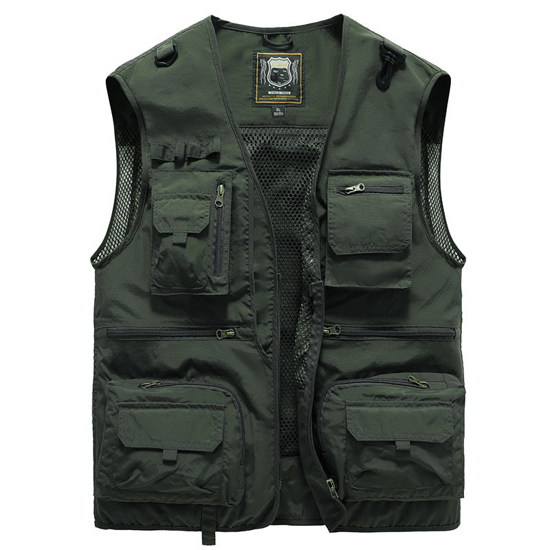 Herren Outdoor Multifunktions-Weste – Angeln, Camping & Abenteuer, atmungsaktiv, leicht, mit vielen Taschen