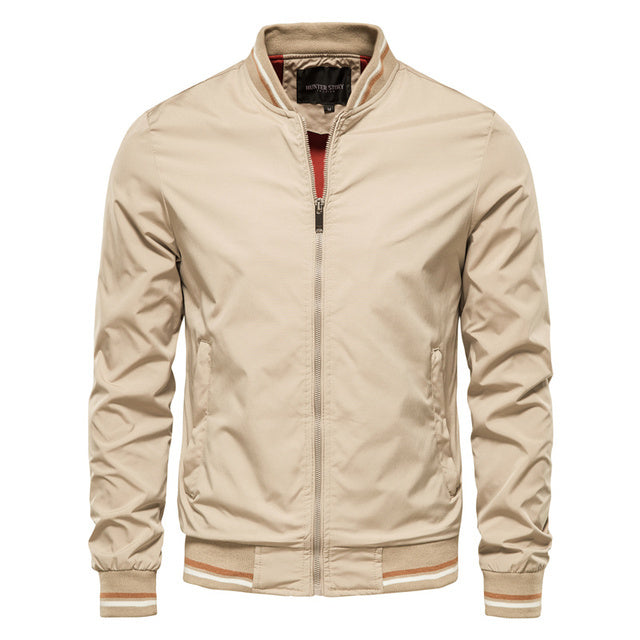 Herren Bomberjacke Freizeit & Sport – Stylische Übergangsjacke mit Streifenkragen
