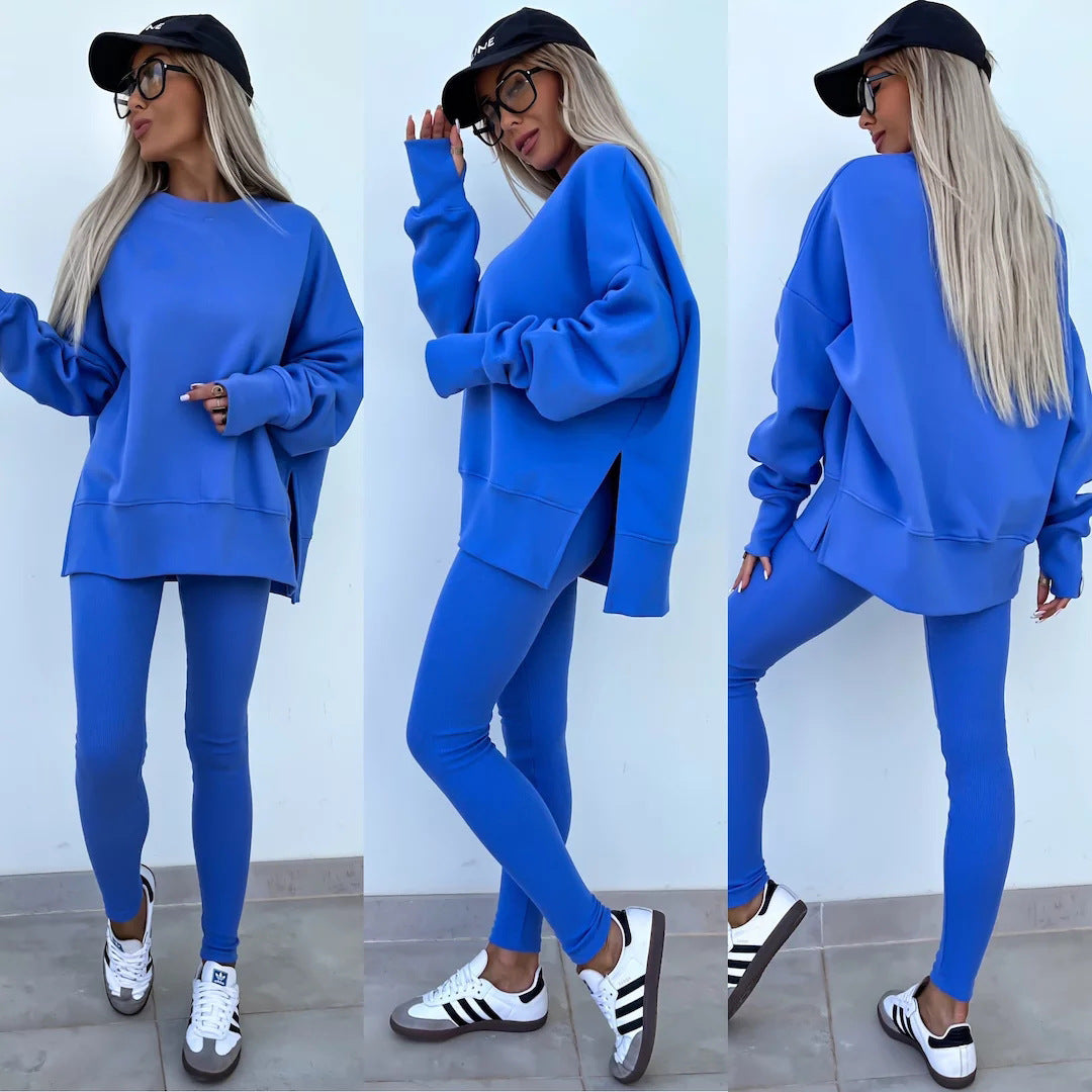 Grace – Lässiger Damen Sweater-Anzug mit langen Ärmeln und eng anliegenden Hosen