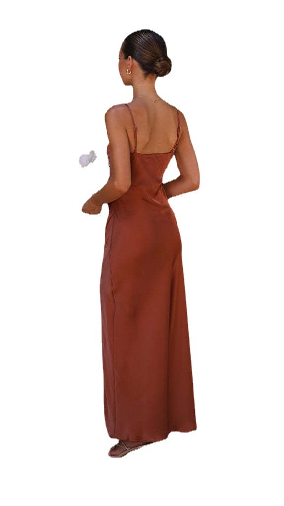Sharon – Sommerliches einfarbiges Split-Kleid für Damen