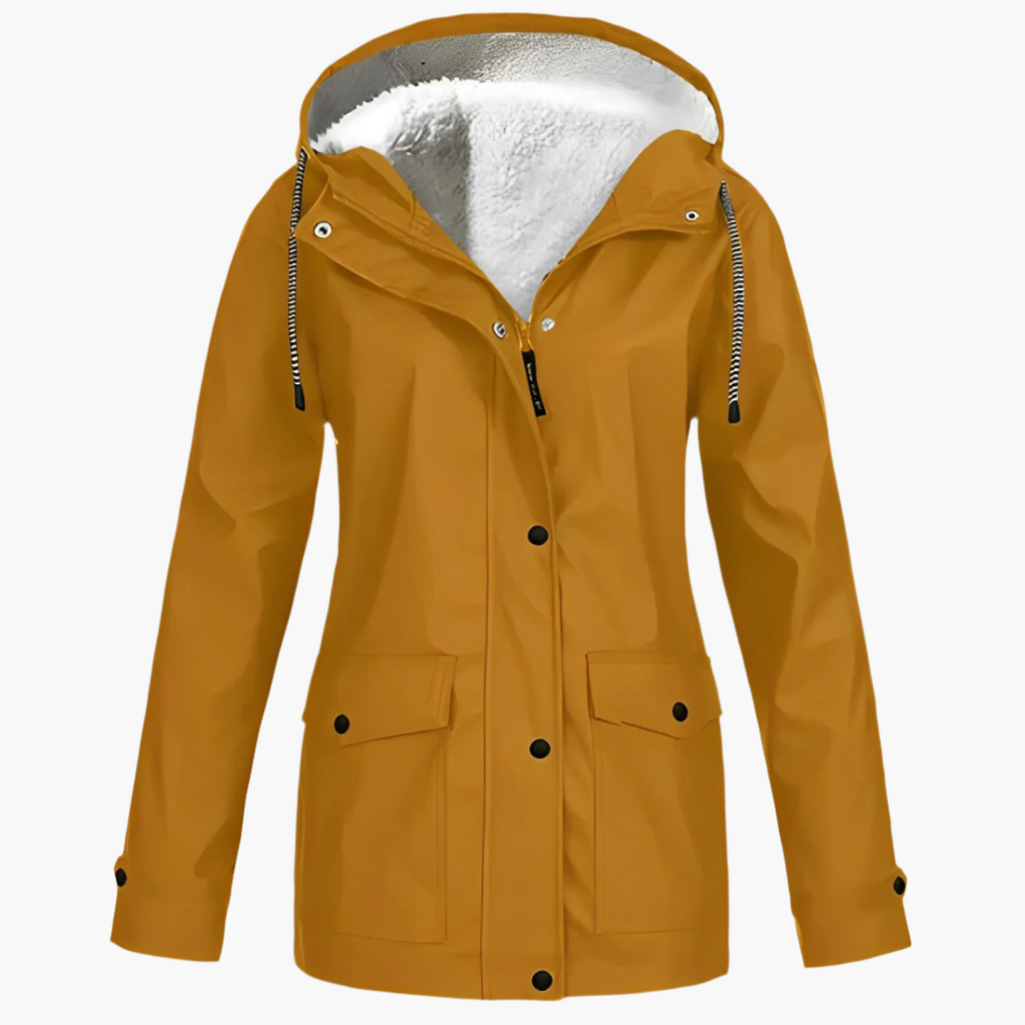 Damen Fleece Gefütterte Regenjacke für Winter Outdoor & Alltag – CozyShield Stilvoll & Warm